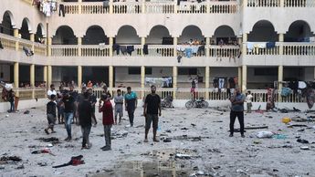 Escuela donde hubo un bombardeo israelí en Gaza / AFP