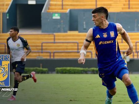 Juan Brunetta en el amistoso con Tigres de cara al Apertura 2025 / @TigresOficial