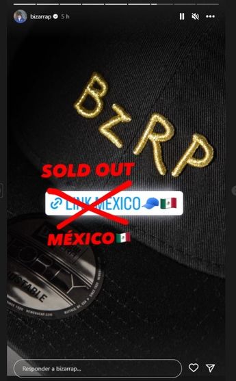 Gorra de BZRP es sold out / Captura de pantalla