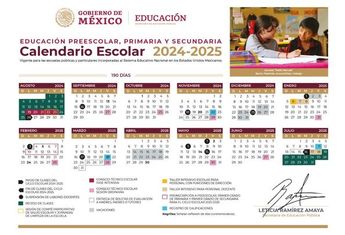 Calendario escolar 2024 - 2025 / SEP