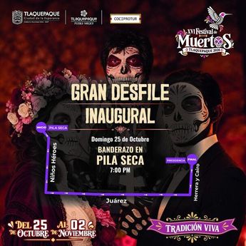 El mapa por donde pasará el desfile inaugural del Festival del Día de Muertos | Gobierno de Tlaquepaque