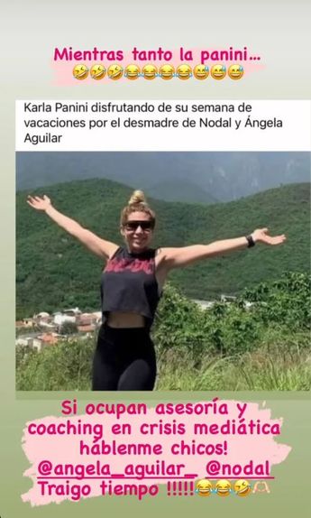Karla Panini manda mensaje a Ángela Aguilar y Christian Nodal. | Especial