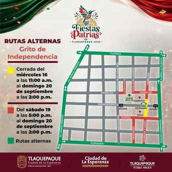 Las modificaciones viales que se realizarán en Tlaquepaque a partir del miércoles 16 de septiembre | Gobierno Municipial de Tlaquepaque