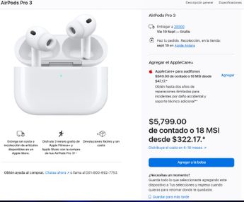 Los nuevos AirPods Pro 3 cuestan más de cinco mil pesos, pero tendrá pagos a meses sin intereses | Apple