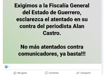 Exigen esclarecer ataque contra administrador de página de Facebook │ Captura de pantalla.