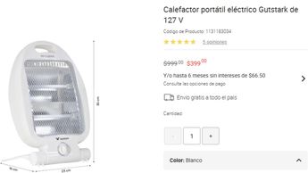 Calefactor Liverpool: Costo y características