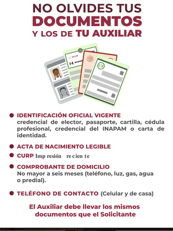 Documentación para el registro del Bienestar / Bienestar