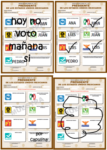 Ejemplos de votos nulos INE