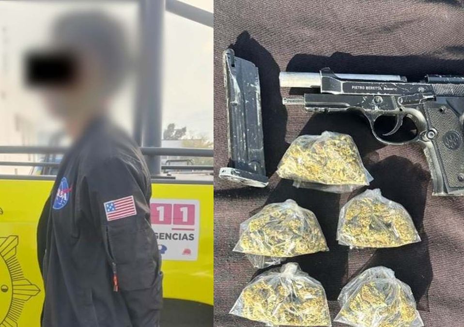 Menor fue detenido en posesión de un arma y droga en Monterrey. | Cortesía