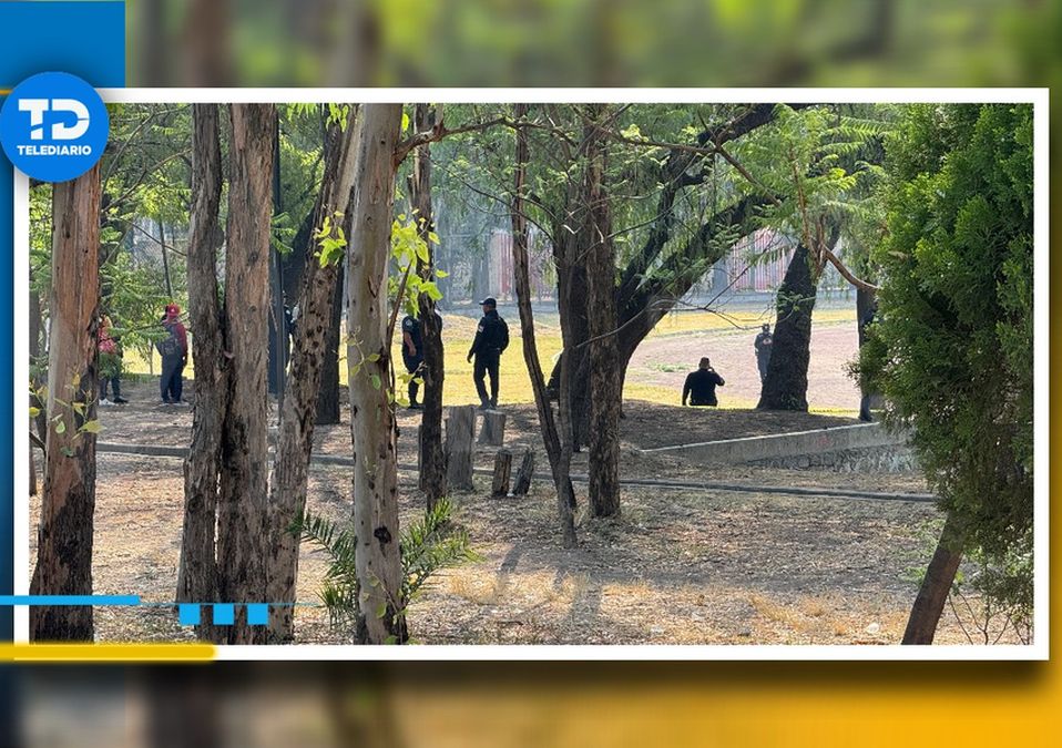 Elementos de seguridad resguardan el lugar de hechos, ubicado en la trotrapista del deportivo Caracoles / Osvaldo Müller