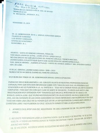 El otro texto fue enviado a Samuel García para relatarle los hechos, aunque no ha recibido respuesta. | Cortesía