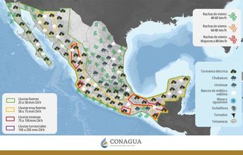 Mapa del tiempo significativo en México para este 18 de septiembre | @conagua_clima vía X