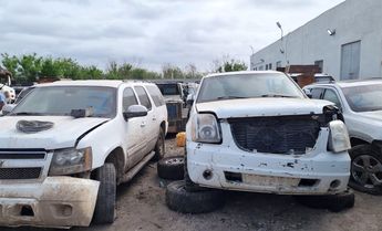 Uno de los vehículos asegurados y destruidos en Tamaulipas