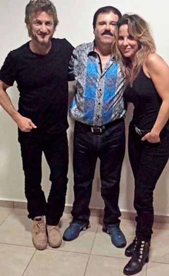 'El Chapo Guzmán' posa junto a Kate del Castillo y Sean Penn en su encuentro en 2015 / Rolling Stone