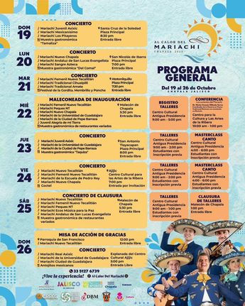 Conciertos, talleres, conferencias y muestras gastronómicas son algunas actividades del festival Al calor del mariachi 2025 | Gobierno de Chapala