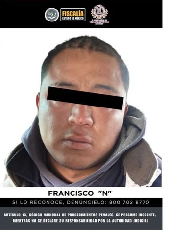 Francisco 'N' fue detenido por el feminicidio de Miriam, estudiante de UAEMex. | FGJ Edomex