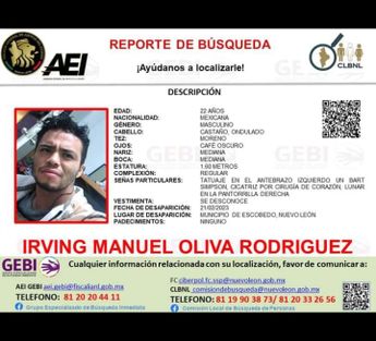 Ficha de búsqueda de Nuevo León / Especial