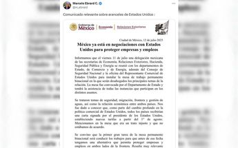 Mensaje de Marcelo Ebrard en su cuenta de X. | Cortesía
