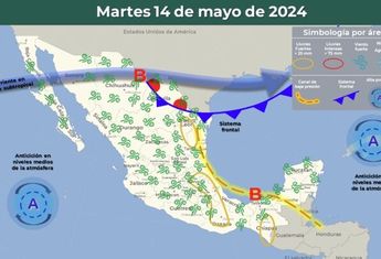 Frente frío martes 14 mayo
