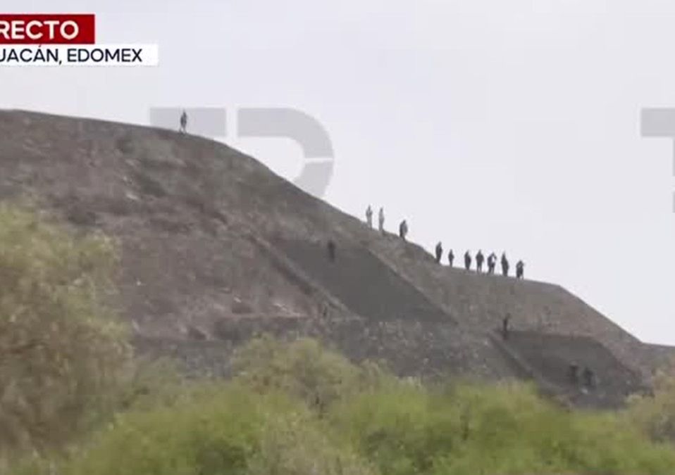 El agresor realizó detonaciones en diferentes puntos de la pirámide de la Luna | Captura de pantalla TD Vespertino