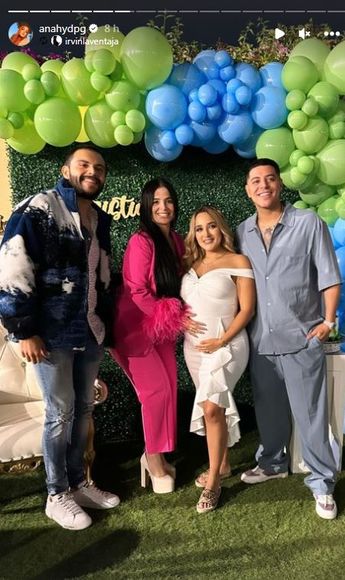 La pareja se reunió para celebrar la próxima llegada de su tercer hijo Christian, quien llegará en unas semanas.