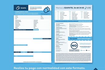 El recibo de siapa que llega a tu domicilio tendrá estas mismas características además de un código QR para el pago en línea | Siapa