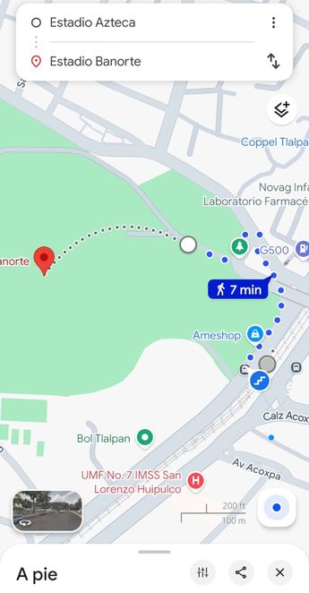 Trayecto caminando desde la estación Estadio Azteca del Tren Ligero hasta el estadio Banorte | Especial