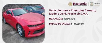 El Camaro tiene un precio de salida de 141 mil 589 pesos | Gobierno de México