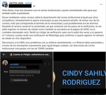Posible víctima de posible hackeo de la UANL. / Especial