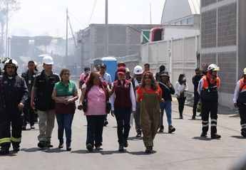 Sheinbaum visitó zona del incendio de la Central de Abasto de Iztapalapa/ Octavio Hoyos