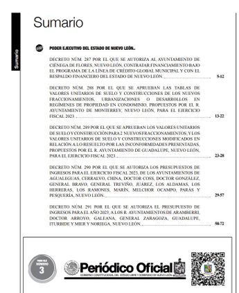 Sumario que muestra varios de los decretos publicados el 11 de enero de 2023. | Especial