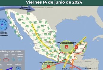 Clima México viernes 14 de junio