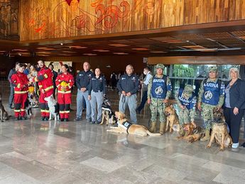 Binomios caninos de diferentes corporaciones estatales y federales. | Cortesía