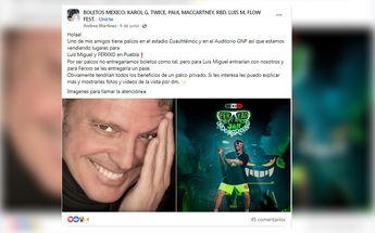 Publicación de Facebook que oferta la renta de un palco en el Estadio Cuauhtémoc / Especialñ