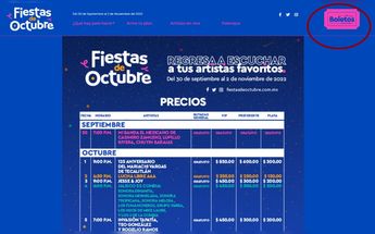 Página de las Fiestas de Octubre