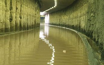 Túnel de López Mateos inundado / Juan Carlos Munguía