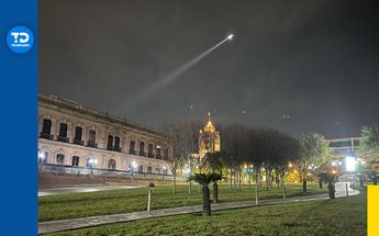 Helicóptero sobrevuela área de protesta. / Mayte Villasana