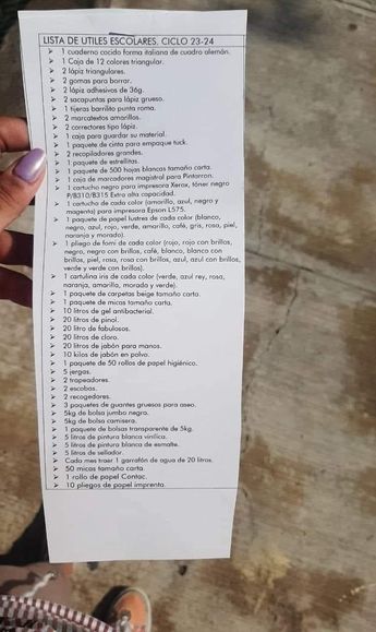 Lista de útiles escolares | Cortesía Facebook