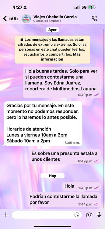 El equipo de Telediario intentó hacer contacto con la agencia, sin embargo, no obtuvimos respuesta.
