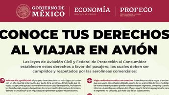 La Profeco recuerda que las aerolíneas deben informar cualquier cambio de itinerario con al menos 24 horas de anticipación | Profeco