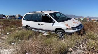 Camioneta con sangre en Saltillo.