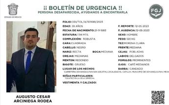 Boletín de búsqueda Augusto Cesar Arcienega Rodea