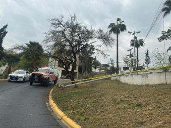 Luminaria fue derribada por la camioneta. | Marcela Cuevas