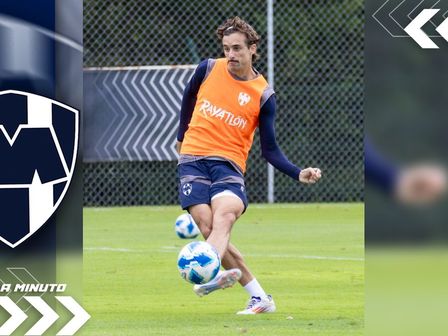 Jordi Cortizo durante el entrenamiento de Rayados previo a la jornada 6 / @Rayados