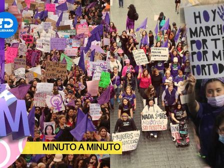 La marcha del 8M se lleva a cabo en el Centro de Monterrey. | Roberto Alanís