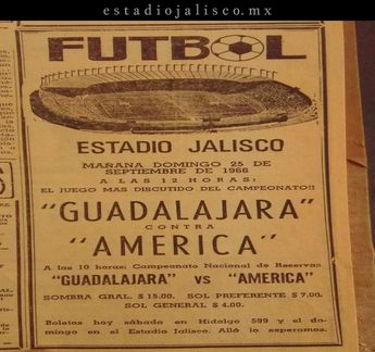 Cartel de Clásico Tapatío en 1966 | Fb: Monumental Estadio Jalisco