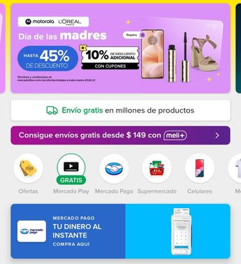 Página de inicio en Mercado Libre / TELEDIARIO