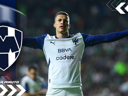 Nelson Deossa festejando su gol ante León en la jornada 17 / @Rayados