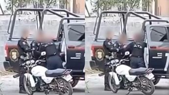 Captan a policías de Escobedo golpeando a joven; son separados del cargo