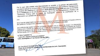 Se notificó la reserva argumentando que el Comité de Transparencia ratificó la medida en una sesión celebrada. ESPECIAL